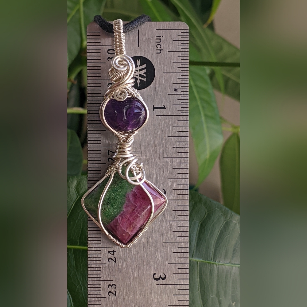 Rare-Sterling Silver-Artisan Pendant-Carved Amethyst-Designer Gemstones - Picture 12 of 16